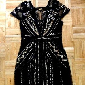 Black Sequin Mini Dress